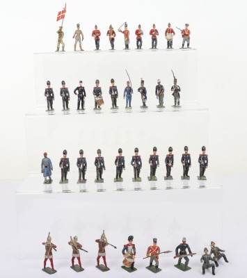 Selection of French and German solid cast 48mm lead painted figures - 7