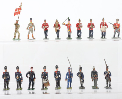 Selection of French and German solid cast 48mm lead painted figures - 8