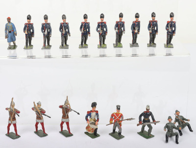 Selection of French and German solid cast 48mm lead painted figures - 9