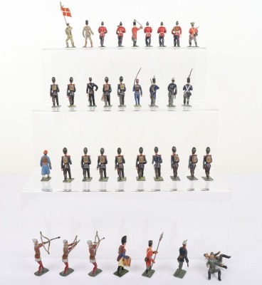 Selection of French and German solid cast 48mm lead painted figures - 10