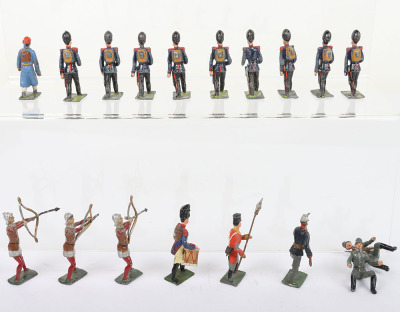 Selection of French and German solid cast 48mm lead painted figures - 12