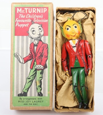 Barrett & Sons for Luntoy boxed Mr Turnip lead painted string puppet