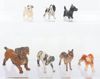 Seven lead painted Dogs