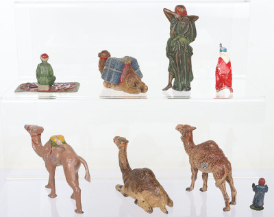 Lead painted Middle Eastern figures and camels - 4