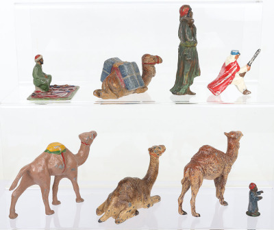 Lead painted Middle Eastern figures and camels - 5