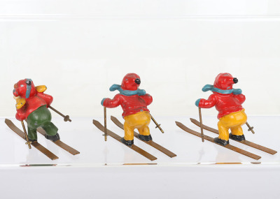 Three American lead painted Skiers - 3