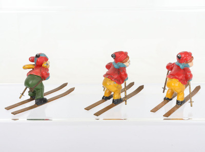 Three American lead painted Skiers - 4