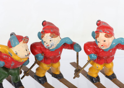 Three American lead painted Skiers - 5