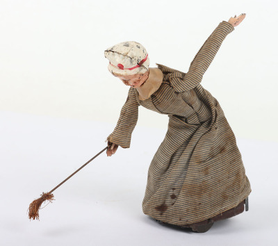 Fernand Martin tinplate c/w maid with broom chasing a mouse