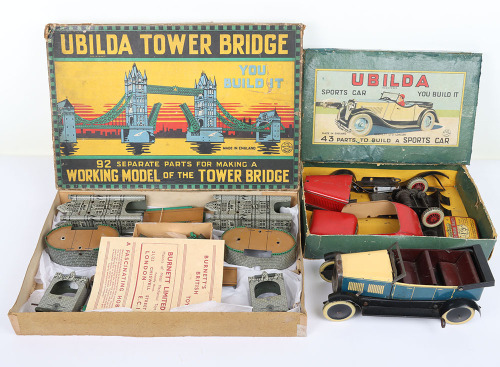 Burnett Ubilda boxed Tower Bridge and Sports Car