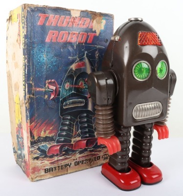 A Scarce Asakusa battery operated tinplate/plastic Thunder Robot - 2