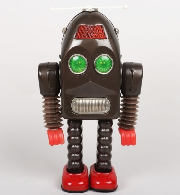 A Scarce Asakusa battery operated tinplate/plastic Thunder Robot