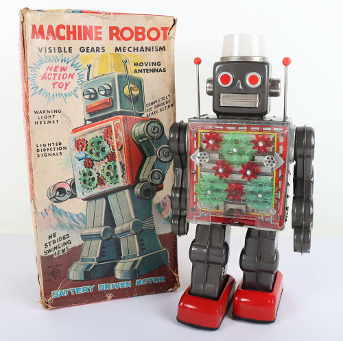 Boxed SH Horikawa battery operated tinplate Machine Robot