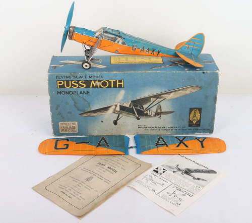 A Frog flying scale model of the De Havilland 80A Puss Moth 3 Seat Cabin Monoplane, circa 1935