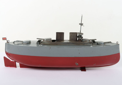 Sutcliffe tinplate model Battleship, 1920s