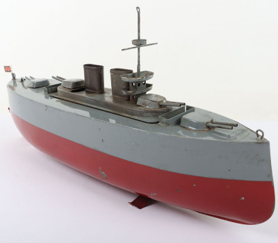 Sutcliffe tinplate model Battleship, 1920s - 2