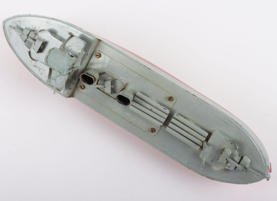 Boxed Sutcliffe clockwork tinplate model Destroyer Grenville, 1930s - 7