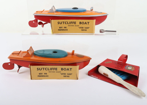 Sutcliffe tinplate clockwork model Coronation Speedboat, 1953