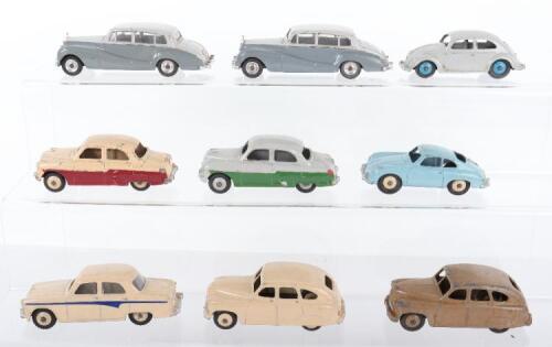 Nine Dinky Toys cars