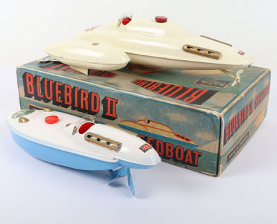 Two Sutcliffe tinplate clockwork model Bluebird Speedboats, 1950s - 9