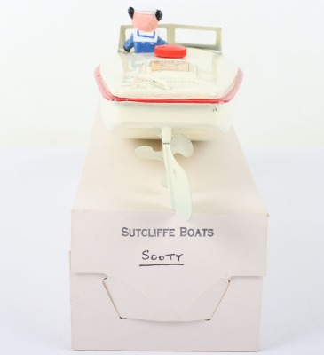 Rare Sutcliffe tinplate clockwork model Sooty’s Speedboat, circa 1960 - 6