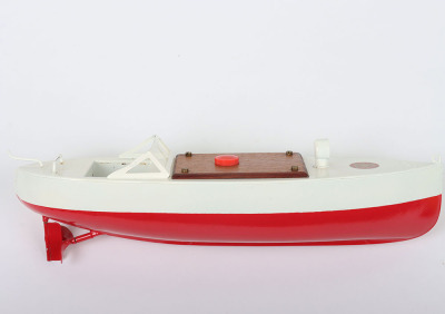 Rare boxed Sutcliffe tinplate clockwork Speedboat Minx, 1980 - 4