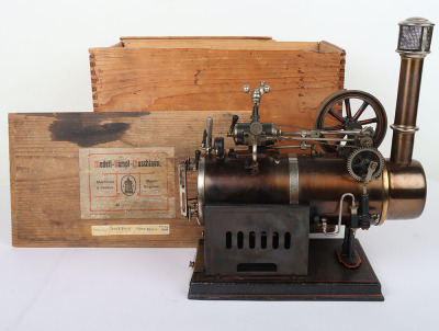 A good boxed Josef Faulk model 456/2S Vertical steam engine, circa 1918 - 2