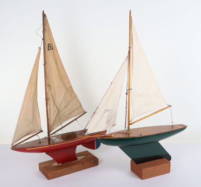 Two wooden Racing Yachts