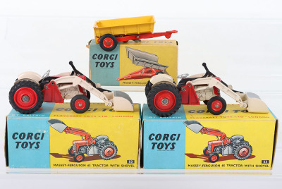 Two Corgi Toys 53 Massey Ferguson 65 Tractors with shovels - 2