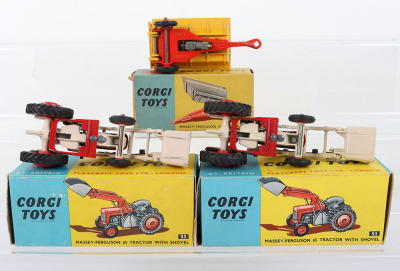 Two Corgi Toys 53 Massey Ferguson 65 Tractors with shovels - 3