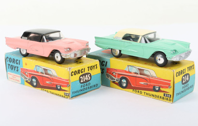 Two Boxed Vintage Corgi 214 Ford Thunderbirds