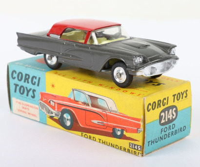 Corgi Toys 214S Ford Thunderbird, metallic grey body, red hardtop