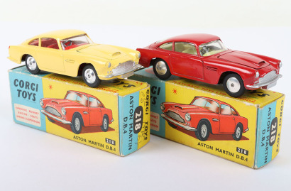 Two Boxed Vintage Corgi 218 Aston Martins DB4