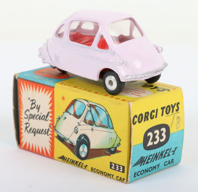 Corgi Toys 233 Heinkel Economy Car,pink body