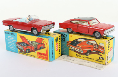 Two Boxed Vintage Corgi Toys USA Cars