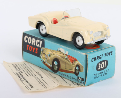 Corgi Toys 301 Triumph T.R.2 Sports Car, scarce cream body