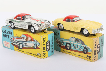 Two Corgi Toys Mercedes Benz 300SL Hardtop Roadsters