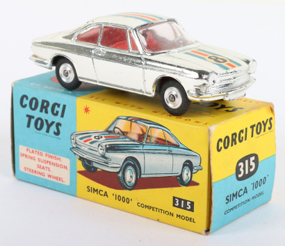 Corgi Toys 315 Simca ‘1000’ Competition, chrome plated body