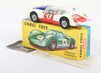 Corgi Toys 330 Porsche Carrera 6, scarce racing no 1