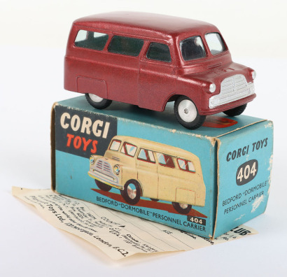 Scarce Corgi Toys 404 Bedford Dormobile Personnel Carrier, metallic cerise body