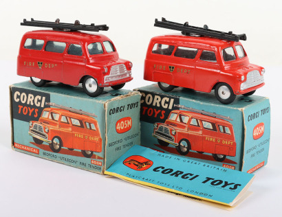 Two Corgi Toys 405M Bedford Fire Tenders