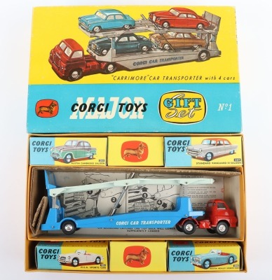 Corgi Major Toys Gift Set No1 “Carrimore Car” Transporter with Four Cars - 3