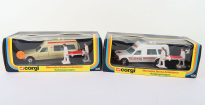 Two Corgi 406 Mercedes Bonna Ambulances