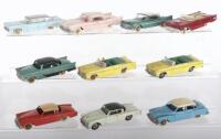 Ten French Dinky Toys Unboxed USA Cars