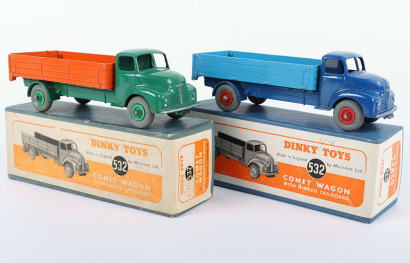 Two Dinky Toys 532 Leyland Comet Wagons with hinged tailboards