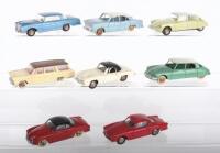Eight French Dinky Toys Unboxed Cars,