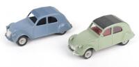 Two Unboxed French Dinky Toys Citroen 2CV