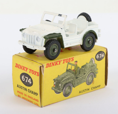 Scarce Dinky Toys 674 U.N. Austin Champ, white body