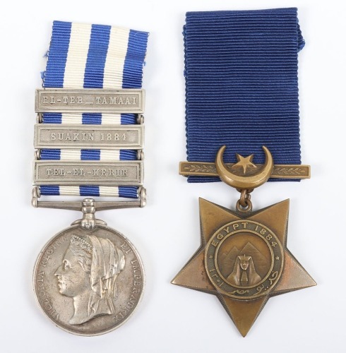 British Victorian Egypt & Sudan Campaign Medal Pair to the 1st Battalion Gordon Highlanders