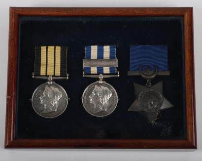 Victorian Medal Group of Three to a Naval Officer who Commanded HMS Coquette During the Ashanti Uprising and Later Saw Service During the 1885 Sudan Campaign